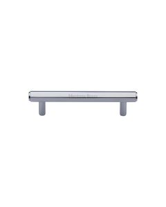 Heritage Brass Polished Chrome Hexagon Profile Cabinet Pull Handle 96mm