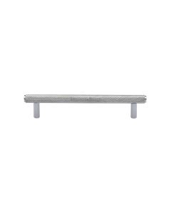 Heritage Brass Polished Chrome Knurled Cabinet Pull Handle 128mm