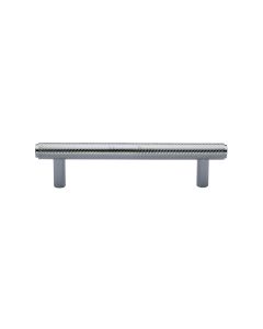 Heritage Brass Polished Chrome Knurled Cabinet Pull Handle 96mm