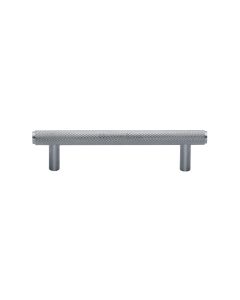 Heritage Brass Satin Chrome Knurled Cabinet Pull Handle 96mm