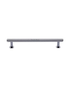 Heritage Brass Polished Chrome Knurled Cabinet Pull Handle with Rose 16mm
