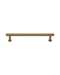 Heritage Brass Satin Brass Knurled Cabinet Pull Handle with Rose 16mm