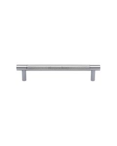 Heritage Brass Polished Chrome Partial Knurled Cabinet Pull Handle 128mm