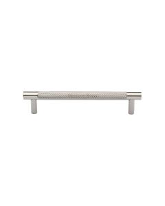 Heritage Brass Polished Nickel Finish Partial Knurled Cabinet Pull Handle 128mm