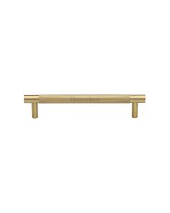 Heritage Brass Satin Brass Partial Knurled Cabinet Pull Handle 128mm
