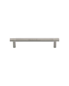 Heritage Brass Satin Nickel Partial Knurled Cabinet Pull Handle 128mm