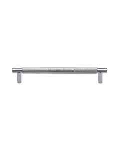 Heritage Brass Polished Chrome Partial Knurled Cabinet Pull Handle 160mm