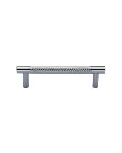 Heritage Brass Polished Chrome Partial Knurled Cabinet Pull Handle 96mm