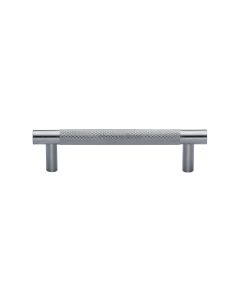 Heritage Brass Satin Chrome Partial Knurled Cabinet Pull Handle 96mm