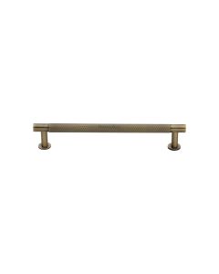 Heritage Brass Antique Brass Partial Knurled Cabinet Pull Handle with Rose 16mm
