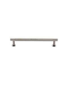 Heritage Brass Polished Nickel Finish Partial Knurled Cabinet Pull Handle with Rose 16mm