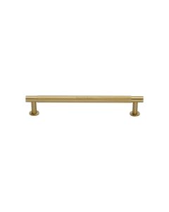 Heritage Brass Satin Brass Partial Knurled Cabinet Pull Handle with Rose 16mm