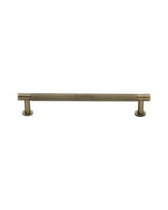 Heritage Brass Antique Brass Partial Knurled Cabinet Pull Handle with Rose 16mm