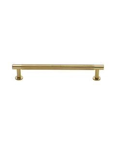 Heritage Brass Polished Brass Partial Knurled Cabinet Pull Handle with Rose 16mm