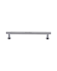 Heritage Brass Polished Chrome Partial Knurled Cabinet Pull Handle with Rose 16mm