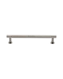 Heritage Brass Polished Nickel Finish Partial Knurled Cabinet Pull Handle with Rose 16mm