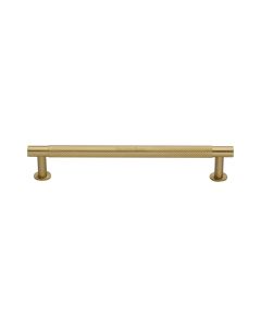 Heritage Brass Satin Brass Partial Knurled Cabinet Pull Handle with Rose 16mm