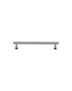 Heritage Brass Polished Chrome Partial Knurled Cabinet Pull Handle with Rose 16mm
