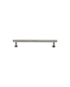 Heritage Brass Polished Nickel Finish Partial Knurled Cabinet Pull Handle with Rose 16mm