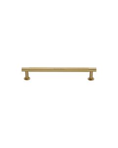 Heritage Brass Satin Brass Partial Knurled Cabinet Pull Handle with Rose 16mm