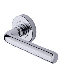 Polished Chrome Octave Door Handle on Round Rose