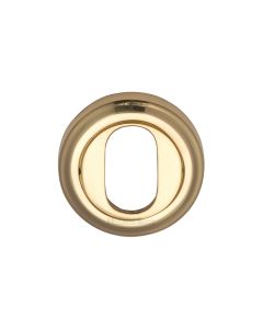 Polished Brass Oval Profile Cylinder Escutcheon Round - V5010