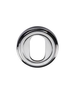 Polished Chrome Oval Profile Cylinder Escutcheon Round - V5010