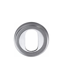 Satin Chrome Oval Profile Cylinder Escutcheon Round - V5010