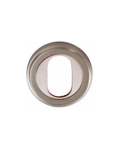 Satin Nickel Oval Profile Cylinder Escutcheon Round - V5010
