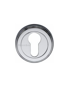 Polished Chrome Euro Profile Cylinder Escutcheon Round - V5020