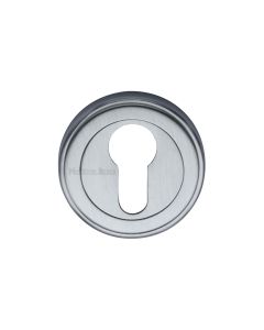 Satin Chrome Euro Profile Cylinder Escutcheon Round - V5020