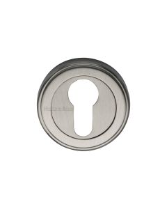 Satin Nickel Euro Profile Cylinder Escutcheon Round - V5020