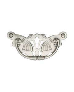 Heritage Brass Satin Nickel Ornate Cabinet Drop Pull