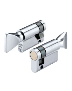 Polished Chrome 45mm Euro Single Cylinder with Turn - V5EP45STPC