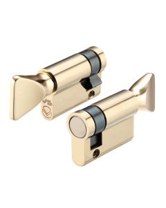 Satin Brass 45mm Euro Single Turn Only Cylinder - V5EP45STSB