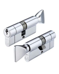 Polished Chrome 80mm Euro Cylinder & Turn 40/40 - V5EP80CTPC