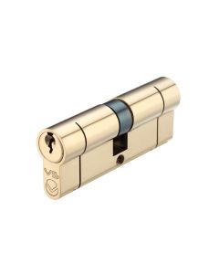 Polished Brass 90mm Euro Double Cylinder 45/45 - V5EP90DPB