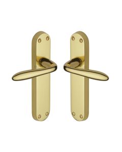 Heritage Brass Polished Brass Sutton Door Handle on Plate - Lever Latch