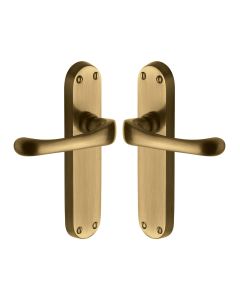 Heritage Brass Antique Brass Gloucester Door Handle on Plate - Lever Latch