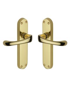 Heritage Brass Polished Brass Gloucester Door Handle on Plate - Lever Latch