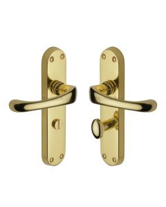 Heritage Brass Polished Brass Gloucester Door Handle on Plate - Bathroom Set