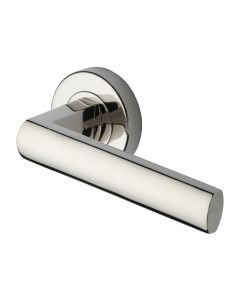 Polished Nickel Finish Poseidon Door Handle on Round Rose