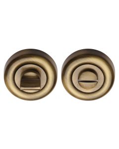 Antique Brass Round Bathroom Turn & Release - V6720