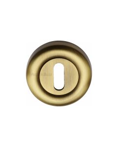 Antique Brass Standard Key Escutcheon Round - V6722