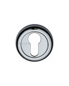 Polished Chrome Euro Profile Cylinder Escutcheon Round - V6724