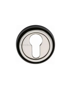 Polished Nickel Finish Euro Profile Cylinder Escutcheon Round - V6724