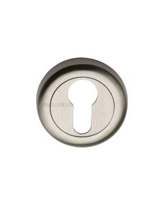Satin Nickel Euro Profile Cylinder Escutcheon Round - V6724