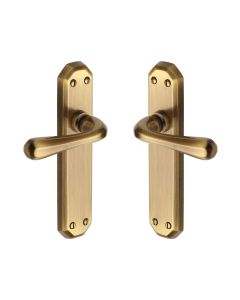 Heritage Brass Polished Brass Charlbury Door Handle on Plate - Euro Profile