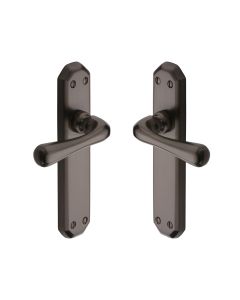 Heritage Brass Polished Brass Charlbury Door Handle on Plate - Bathroom Set