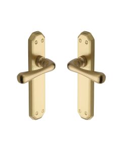 Heritage Brass Matt Bronze Charlbury Reeded Door Handle on Plate - Euro Profile